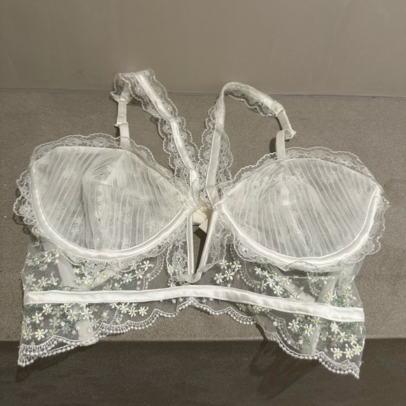 For Love & Lemons Victorias Secret Baby’s Breath Halter Bustier Bra Top SMALL DD - Picture 2 of 6